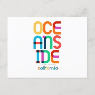 Carte Postale Oceanside California Mid Century, Pop Art,