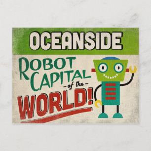 Carte Postale Oceanside California Robot - Vintage amusant