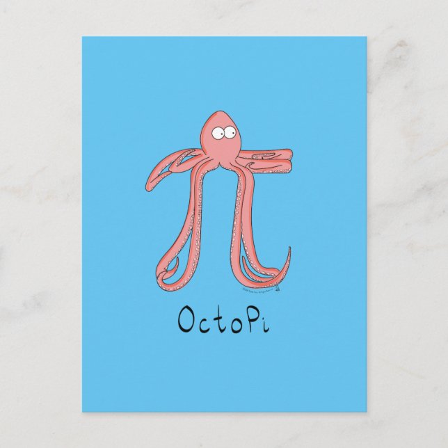 Carte postale Octopus Cute Math Pi Day (Devant)