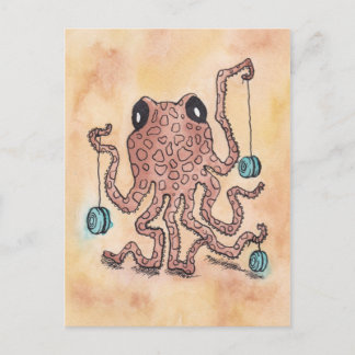 Carte Postale Octopus et Yo-Yo