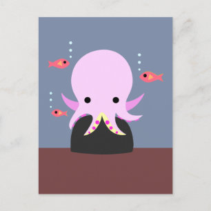 Carte postale octopus rose