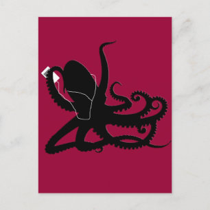 Carte Postale Octopus Sillouette MP3 Publicité Spots
