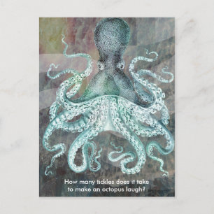 Carte Postale Octopus Vintage nautique