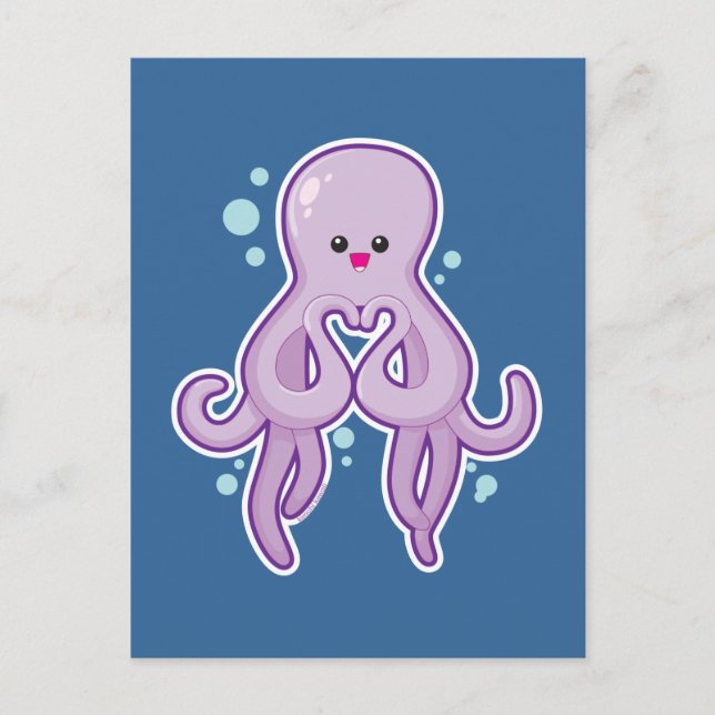 Carte Postale Octopus Vous Aime (Devant)