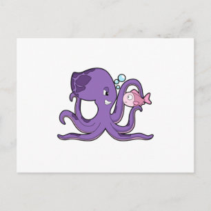 Carte Postale Octopus with Fish