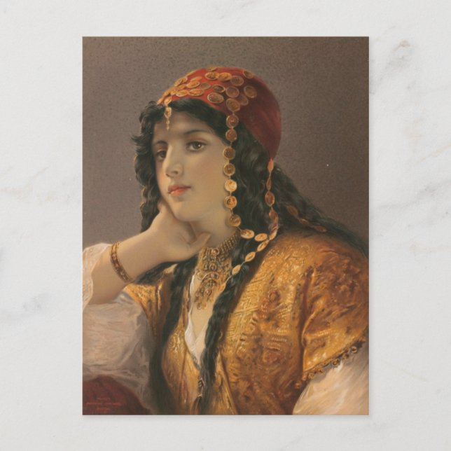 Carte Postale Odalesque by Gustav Richter Chromolithograph (Devant)