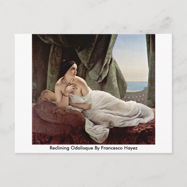 Carte Postale Odalisque Allongée par Francesco Hayez (Devant)