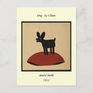 Carte Postale Odd Funny Look Dog - Colorful Book Illustration