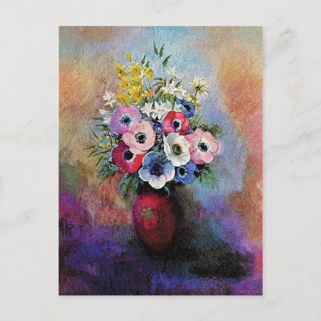 Carte Postale Odilon Redon Anémones - Symbolisme d'art (Devant)