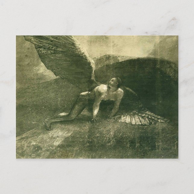 Carte Postale Odilon Redon - Angel tombé (Devant)