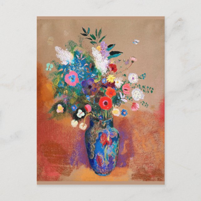 Carte Postale Odilon Redon - Bouquet de fleurs, (Devant)