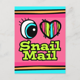 Carte Postale Œil brillant cœur j'aime snail mail