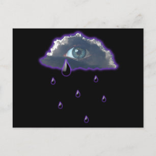 Carte Postale oeil dans le ciel avec larmes de pluie