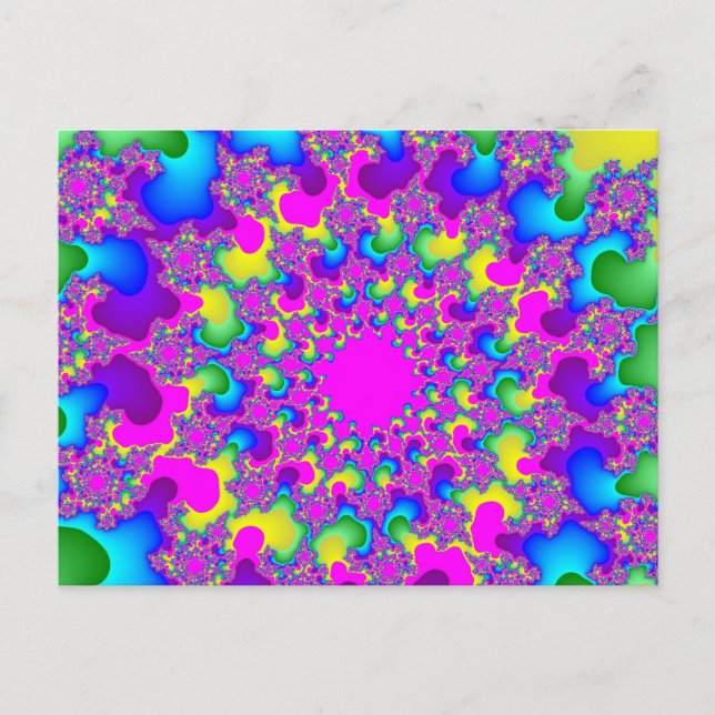 Carte Postale Œil de néon rose arc-en-ciel (Devant)