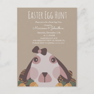 Carte Postale Œufs de Pâques au Chocolat Lapin Chasse aux Œufs