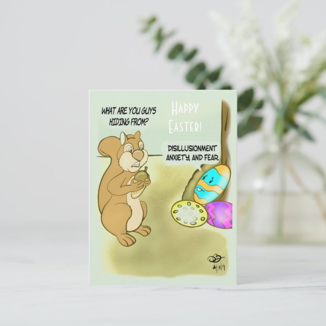 Carte Postale Œufs de Pâques cachés (Debout devant)