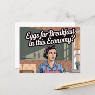 Carte Postale Oeufs pour le petit déjeuner dans cette économie C