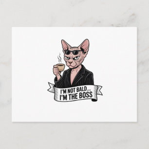 Carte Postale Œuvre d'art de chat Sphynx Café Patron