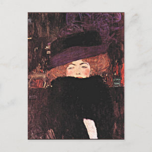 Carte Postale OEuvre d'art de Gustav Klimt, Lady in a Fur Casque