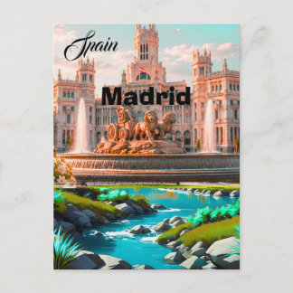 Carte Postale Œuvre d'art de voyage à Madrid, Art de voyage en E