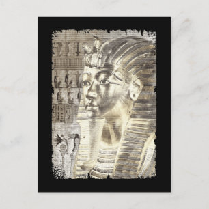 Carte Postale Œuvre d'art murale du pharaon égyptien roi Toutânk