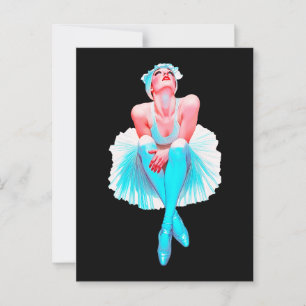Carte Postale Œuvre d'art murale élégante de ballerine – Danse d
