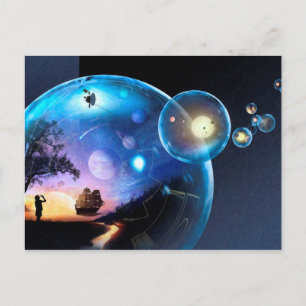 Carte Postale Œuvre d'art sur l'exploration spatiale : vaisseau