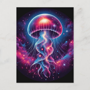 Carte Postale Oeuvre de méduse cosmique Galaxie
