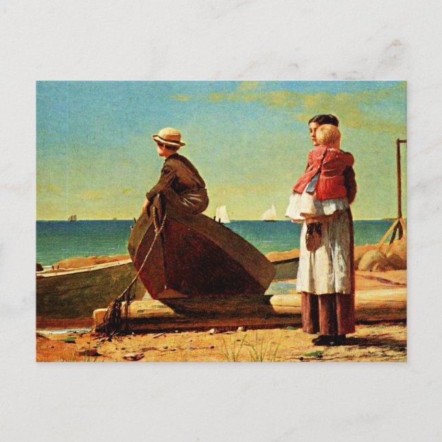 Carte Postale OEuvre de Winslow Homer, Papa's Coming, (Devant)