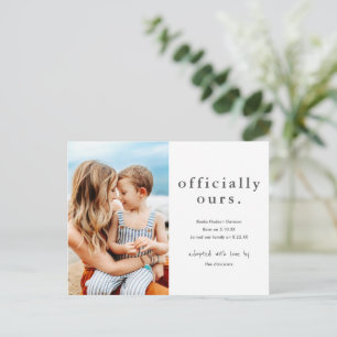 Carte Postale Officiellement à nous Adoption de photo minimale
