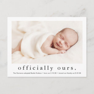 Carte Postale Officiellement à nous Adoption minimale de photo
