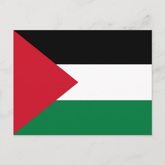 Carte Postale officiellement le drapeau de l'État de Palestine (Devant)