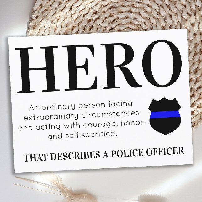Carte Postale Officier de police Hero Thin Blue Line Merci Postc (Créateur téléchargé)