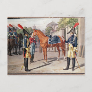Carte Postale Officier et garde de la Garde royale en 1826