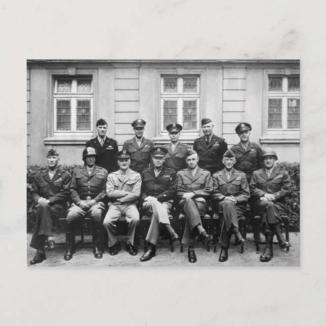 Carte Postale Officiers supérieurs américains de la Seconde Guer (Devant)