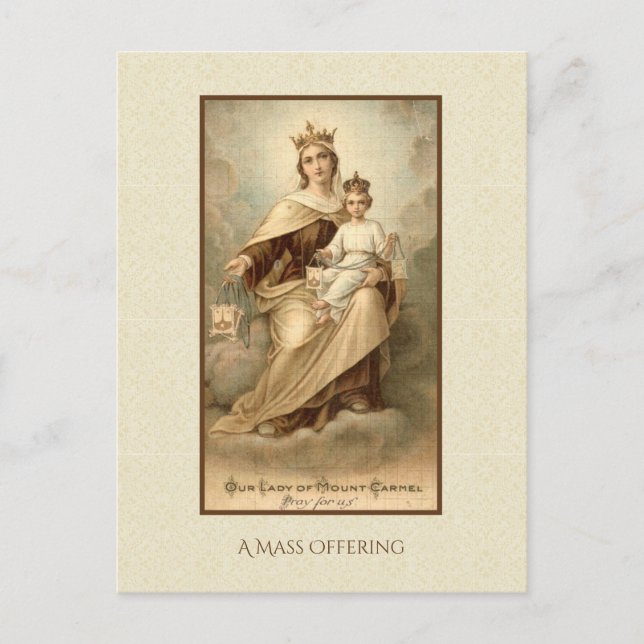 Carte Postale Offre de masse catholique de Vierge Marie Jésus (Devant)