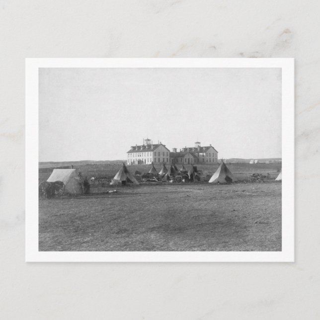 Carte Postale Oglala Tipi devant l'école américaine des Indiens (Devant)