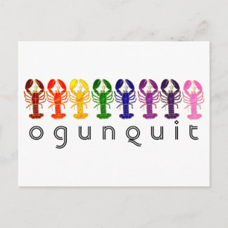 Carte Postale Ogunquit Maine Rainbow Lobsters