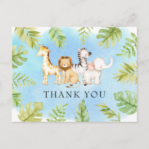 Carte Postale Oh Baby Jungle Baby shower Merci