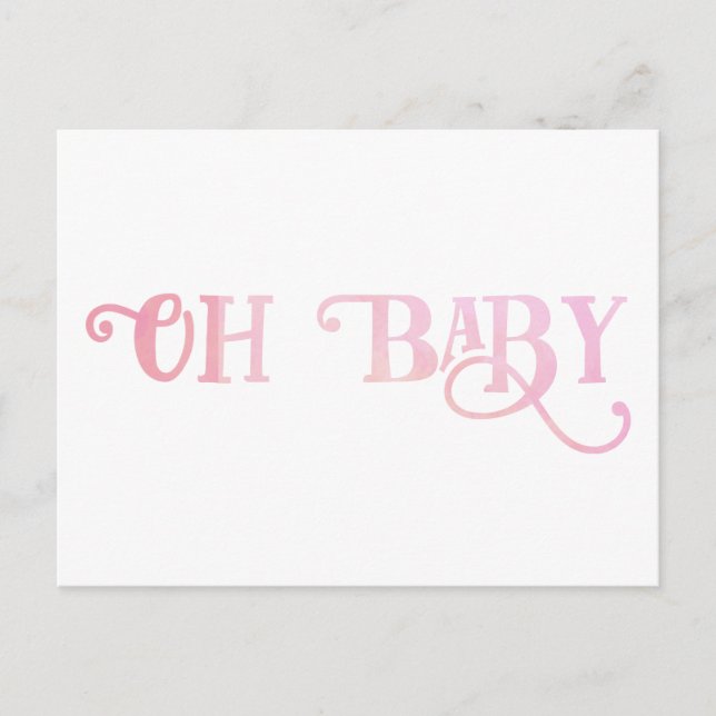 Carte Postale Oh Baby Personnalisez Cette Fille Rose (Devant)