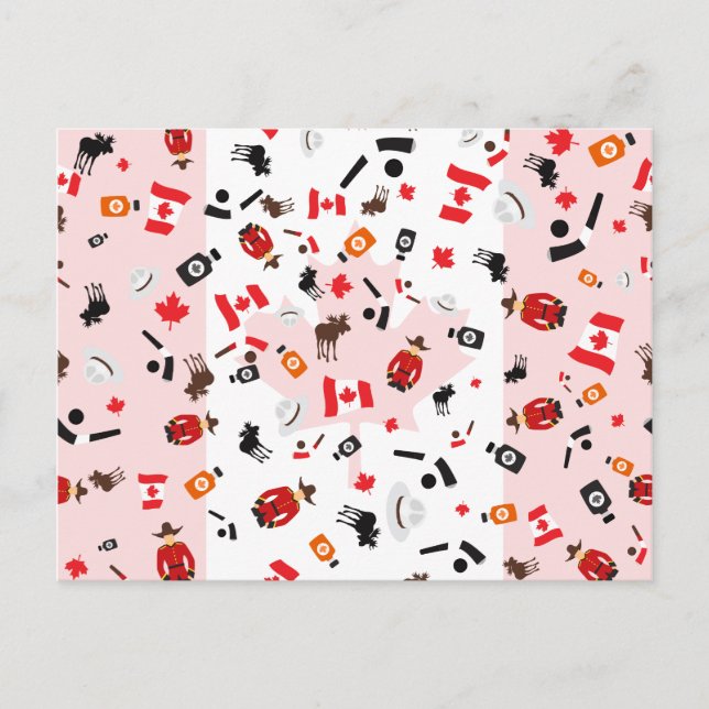 Carte Postale Oh Canada - ce que le Canada est célèbre pour (Devant)