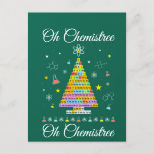 Carte Postale Oh Chemistree coloré éléments de tableau périodiqu