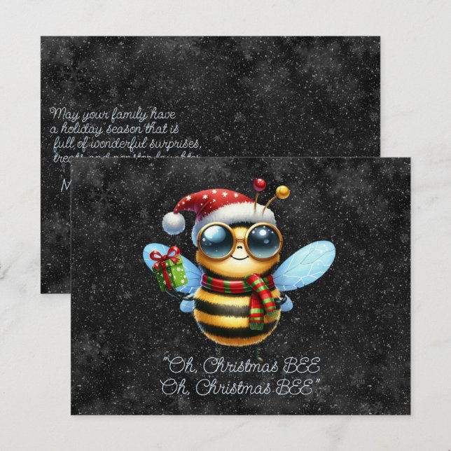 Carte Postale Oh, Christmas BEE, Oh, Christmas BEE Friendly BEE (Devant / Derrière)