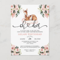 Oh Deer Aquarelle Baby shower végétal