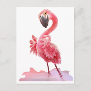 Carte Postale Oh, Flamant rose !