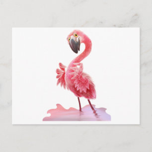Carte Postale Oh, Flamant rose !