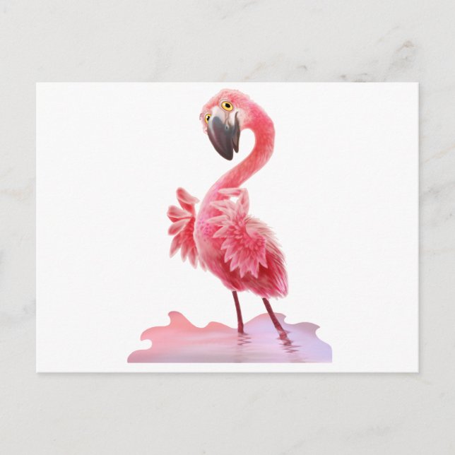 Carte Postale Oh, Flamant rose ! (Devant)