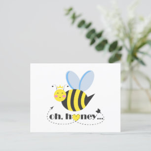 Carte Postale Oh Honey Valentines reine Bee caractère avec tiara