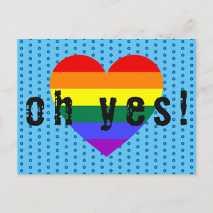 Carte Postale Oh Oui Fierté LGBT Arc-en-ciel Cœur
