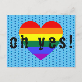 Carte Postale Oh Oui Fierté LGBT Arc-en-ciel Cœur